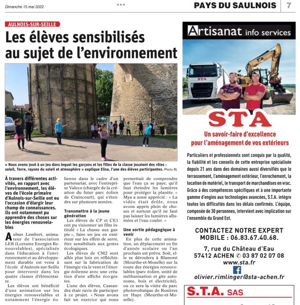 Article du journal Le Républicain Lorrain, Edition 22/05/2022